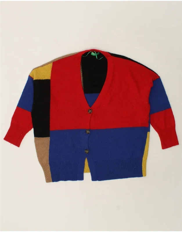 Customer Appreciation Sale BENETTON Womens Cardigan Sweater UK 20 2XL Multicoloured Colourblock