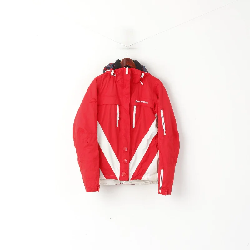 While Supplies Last Beerenberg Women L Ski Jacket Red Full Zip Hooded Detailed Warm Top