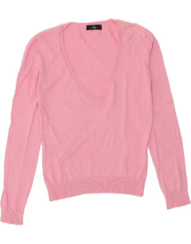 Price Smash FAY Womens V-Neck Jumper Sweater UK 12 Medium Pink