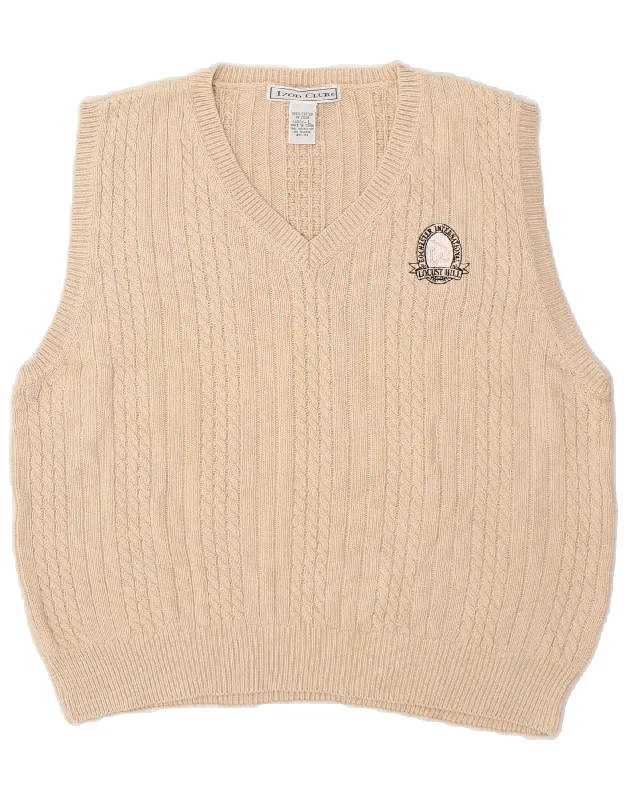Bargain Prices IZOD Womens Vest Tank Top UK 16 Large Beige Cotton