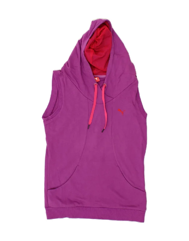 PUMA Womens Sleeveless Hoodie Jumper UK 10 Small  Purple