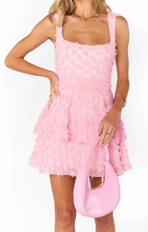 Price Rollback Meg Mini Dress In Pink Eyelash