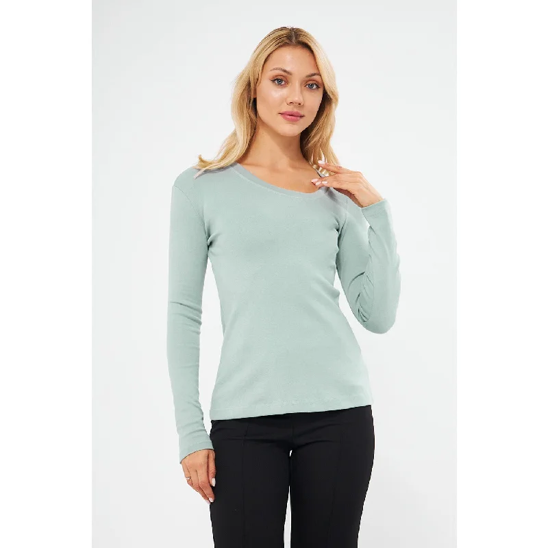 Buy More, Save More Jet Stream Rib Cross Scoop Neck Top