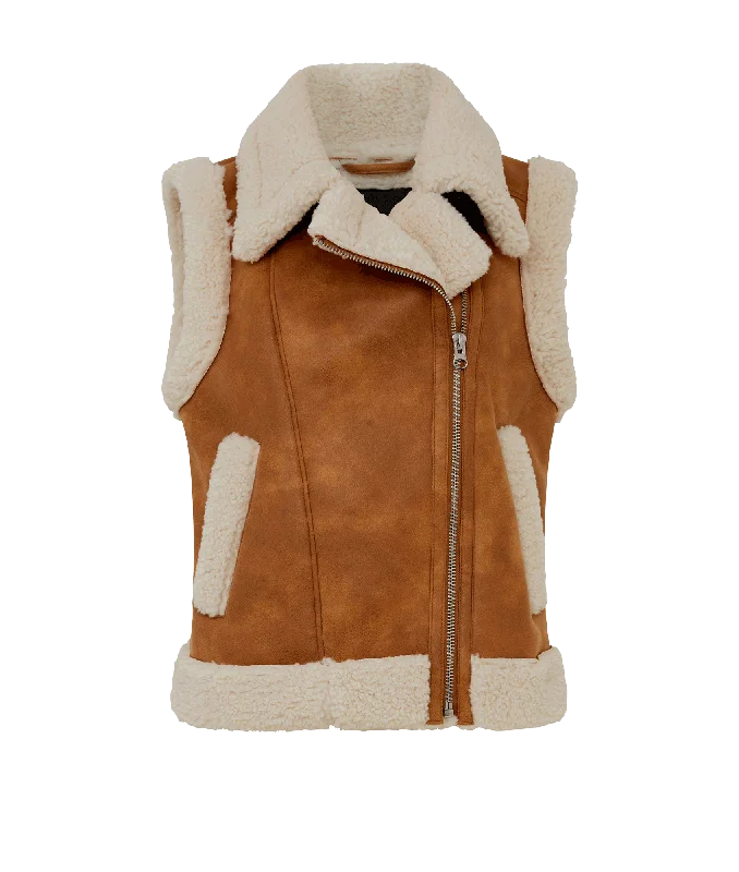 Best Deals Camry Suedette Gillet - Brown