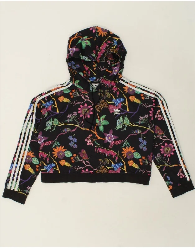Special Buy ADIDAS Womens Oversized Crop Hoodie Jumper UK 10 Small Multicoloured