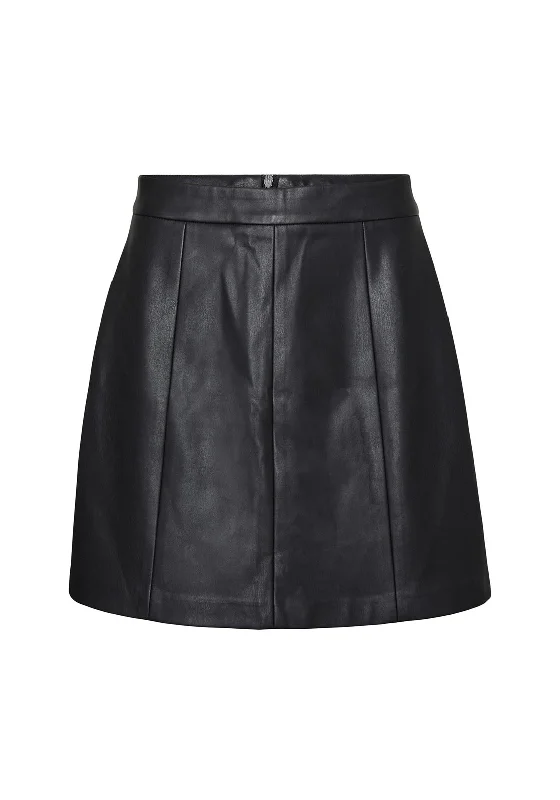 Vero Moda Miamai Faux Leather Mini Skirt, Black