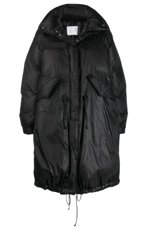 Bargain Prices Black Down High Neck Padded Parka