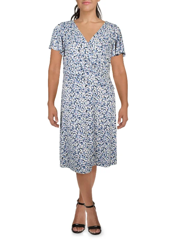 Limited Availability Womens Gathered Knee Length Mini Dress