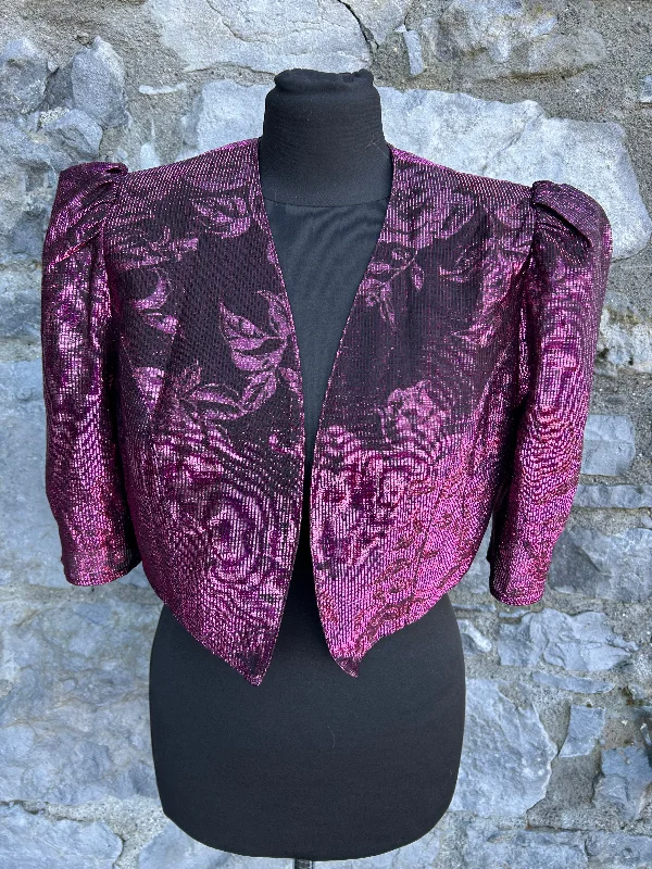 Clearance Event 80s purple floral bolero uk 12