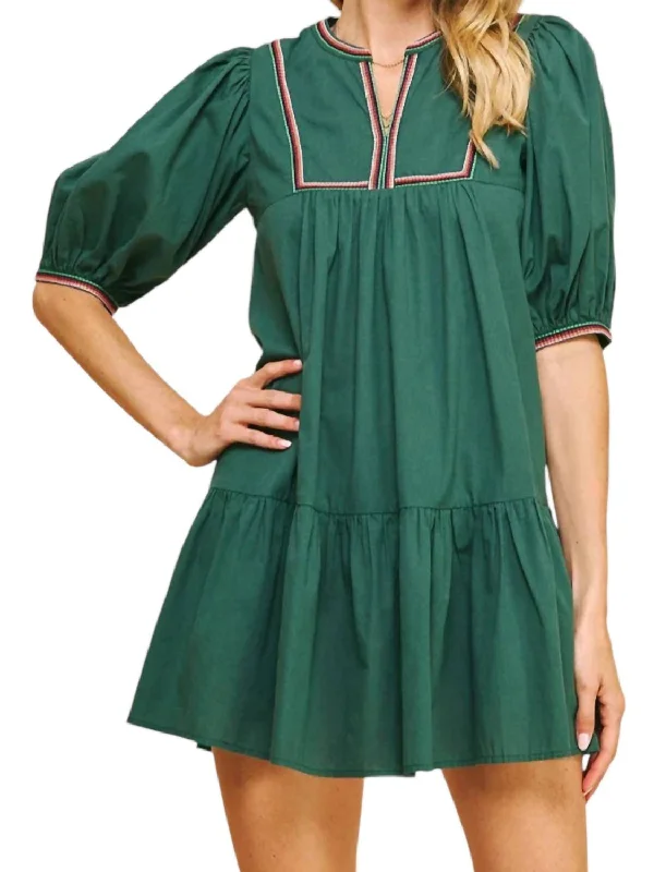 Colby Dress In Hunter Green