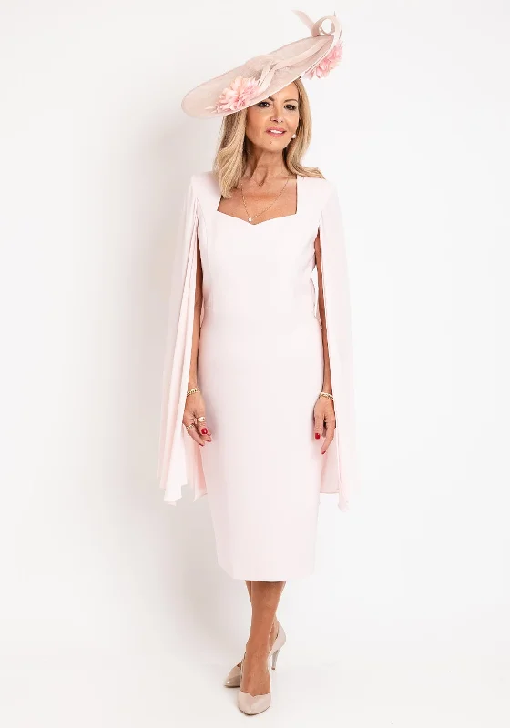 Claudia C Monet Chiffon Sleeve Midi Dress, Blush