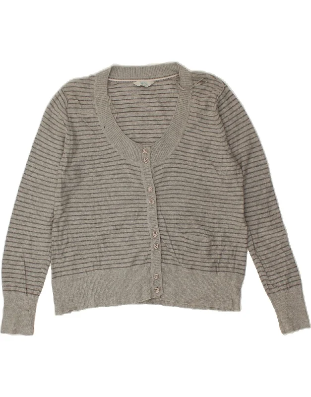 Early Access FAT FACE Womens Cardigan Sweater UK 18 XL Grey Striped Cotton