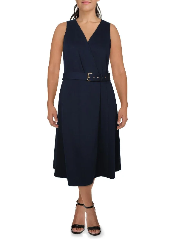Today’s Deal Womens Herringbone Knee-Length Fit & Flare Dress