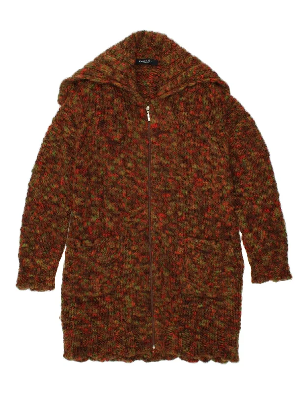 Don’t Miss Out MARINA RINALDI Womens Longline Cardigan Sweater UK 14 Medium Brown Flecked