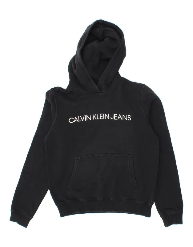 New Markdowns CALVIN KLEIN JEANS Womens Oversized Graphic Hoodie Jumper UK 6 XS Black New Markdowns CALVIN KLEIN JEANS Womens Oversized Graphic Hoodie Jumper UK 6 XS Black