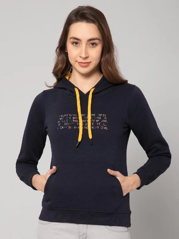 Amazing Deals Women's Casual Navy Blue Regular Full Sleeve Pullover Hoodie Sweatshirt Amazing Deals Women's Casual Navy Blue Regular Full Sleeve Pullover Hoodie Sweatshirt