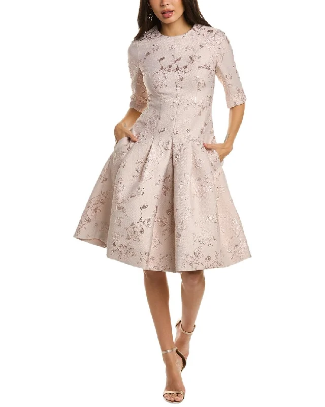 Price Slash Teri Jon by Rickie Freeman Jacquard A-Line Dress