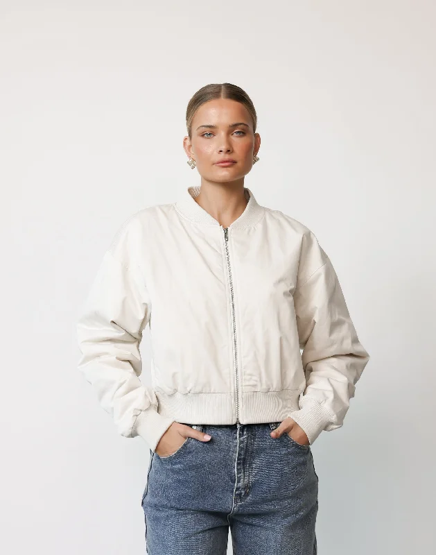 Discount Extravaganza Kelce Bomber Jacket (Bone)