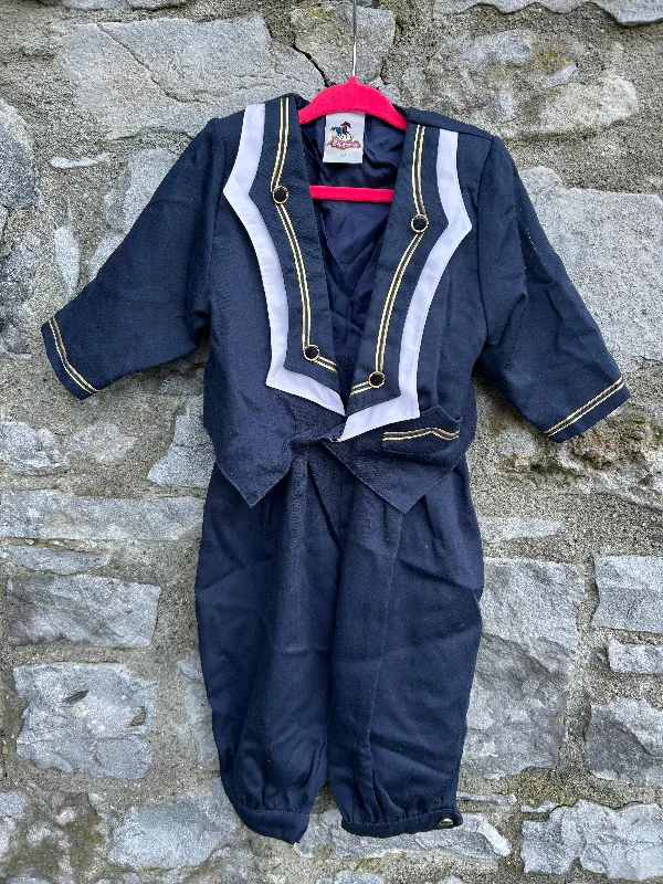 Limited Availability 80s navy&gold sailor suit  12-18m (80-86cm)
