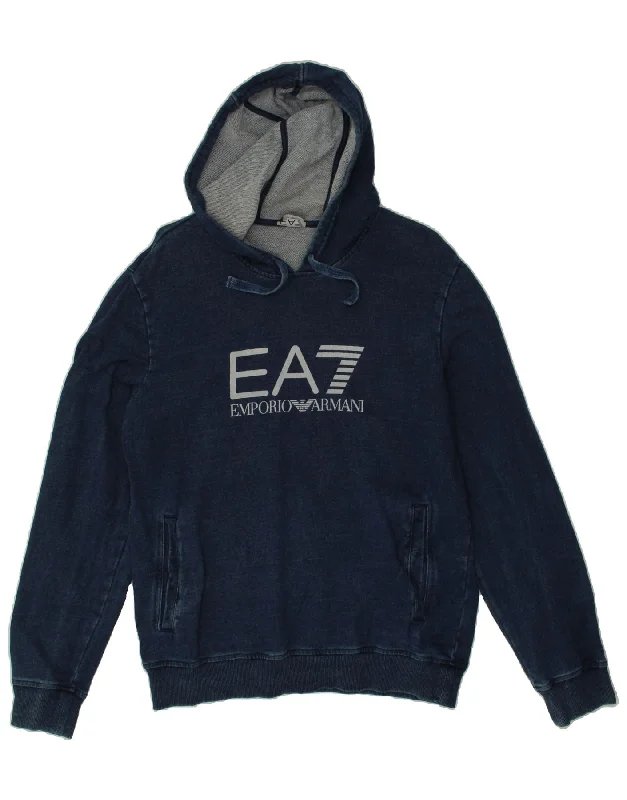 Deal of the Day EMPORIO ARMANI Womens Graphic Hoodie Jumper UK 18 XL Navy Blue Cotton Deal of the Day EMPORIO ARMANI Womens Graphic Hoodie Jumper UK 18 XL Navy Blue Cotton