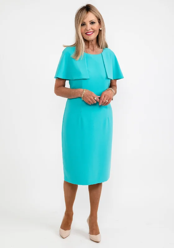 Avalon Carmen Cape Sleeve Pencil Midi Dress, Jade