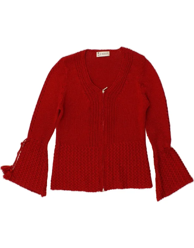 Savings Galore VINTAGE Womens Cardigan Sweater UK 10 Small Red Viscose