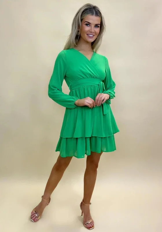 Exclusive Deal Kate & Pippa Steffi Tiered Mini Dress, Green