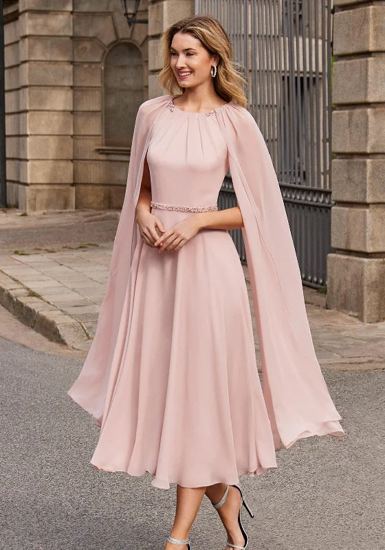 Inventory Reduction Couture Club Cape Sleeve Dress, Pale Rose