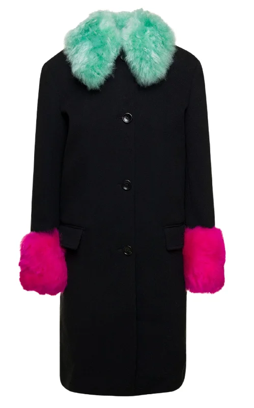 Today's Special Cashmere Wool Coat with Shearling-collar