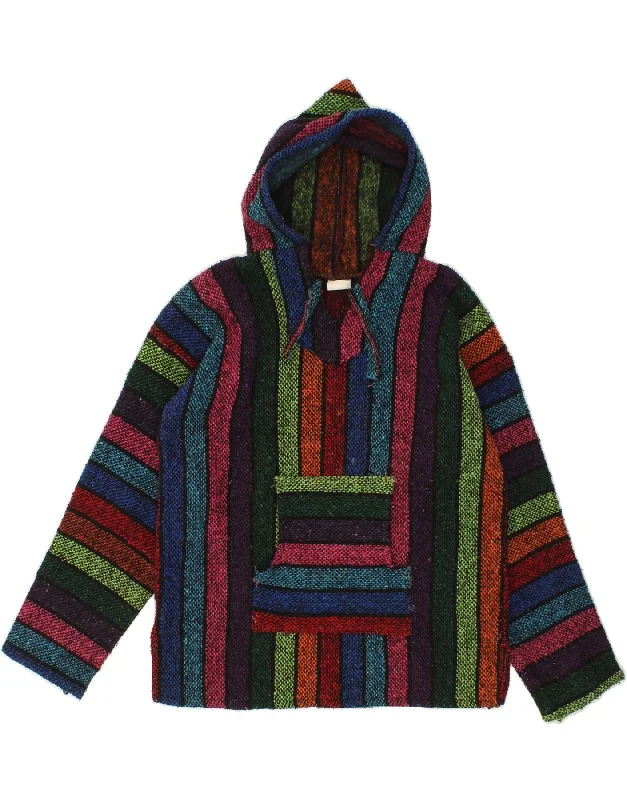 Mega Sale VINTAGE Womens Hooded Jumper Sweater UK 14 Medium Multicoloured