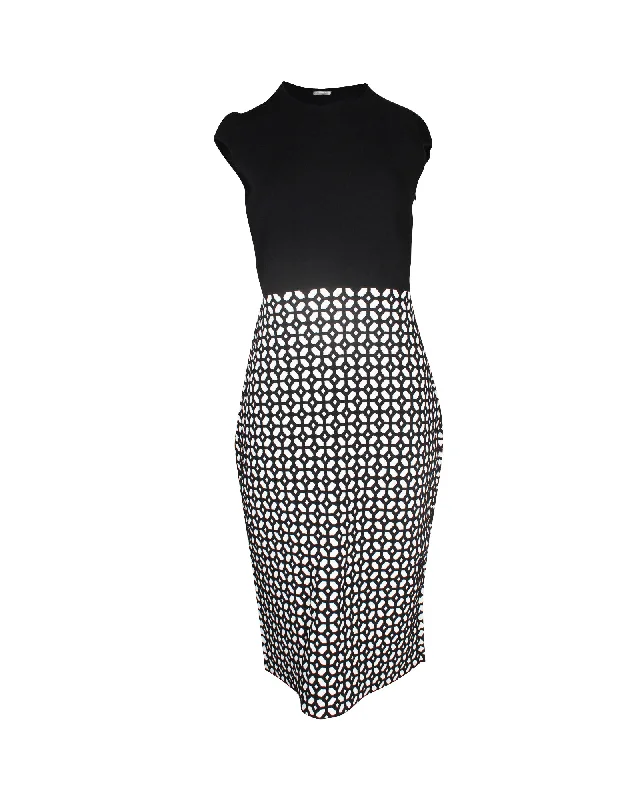 Blowout Sale Alexander McQueen Printed Above-Knee Dress in Black Viscose