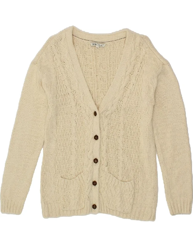 Best Bargains FAT FACE Womens Cardigan Sweater UK 12 Medium Off White Cotton
