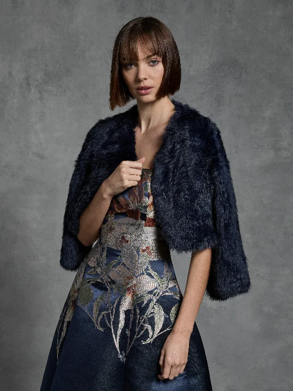 Get It Before It’s Gone Fur Bolero - Navy