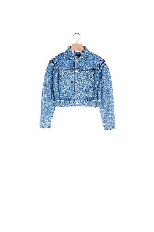 Veste en jean avec détails lacés