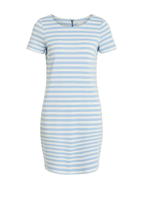 Vila Tinny Striped Midi Dress, Federal Blue