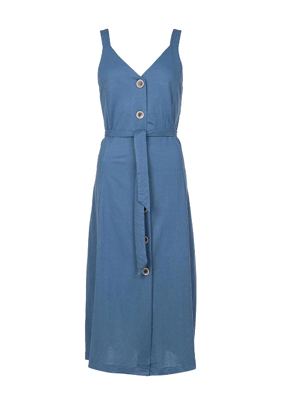 Closeout Tiffosi Shara Sleeveless Midi Dress, Denim Blue