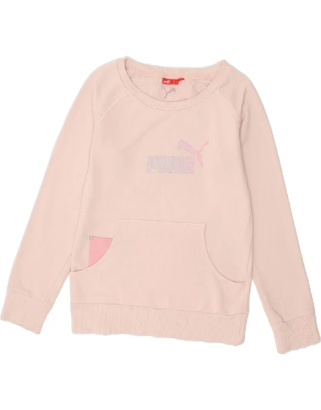 Take Advantage PUMA Womens Graphic Sweatshirt Jumper UK 12 Medium Pink