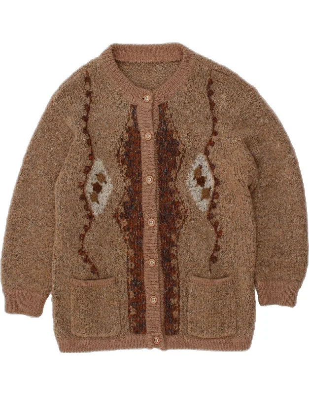 Special Price VINTAGE Womens Cardigan Sweater UK 18 XL Brown Flecked