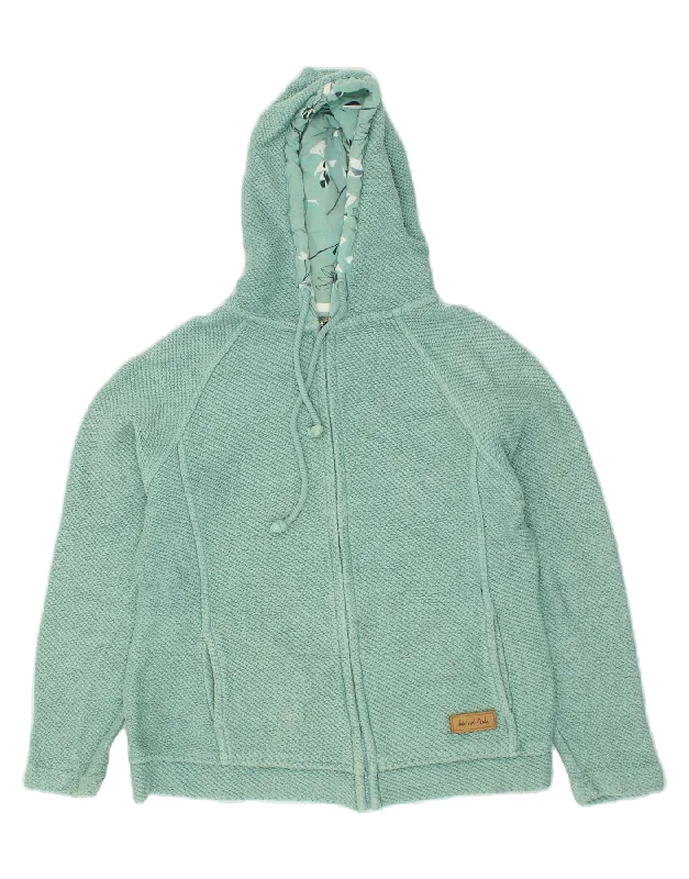 Shop and Save WEIRD FISH Womens Zip Neck Jumper Sweater UK 12 Medium  Green Cotton