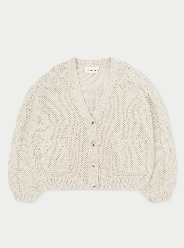 Quick Sale EMBLEM OVERSIZED KNIT CARDIGAN - STONE
