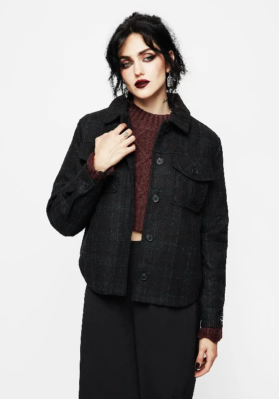 Mega Sale Rubus Pocket Wool Blend Check Shacket