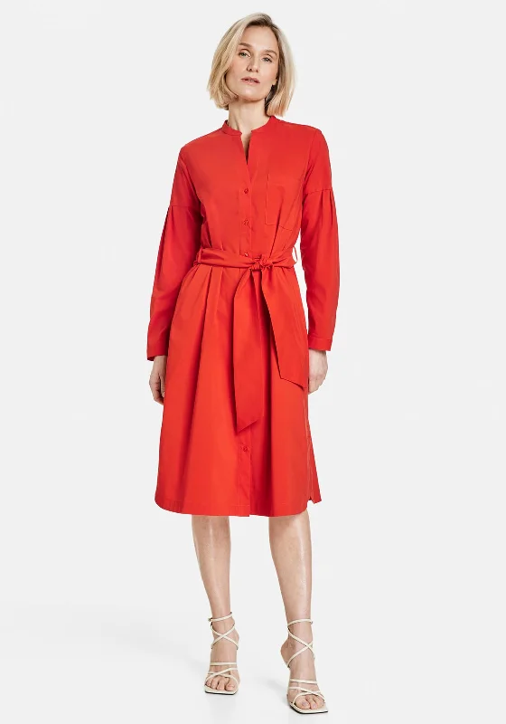 Buy More, Save More Gerry Weber Notch Neck Midi Shirt Dress, Red