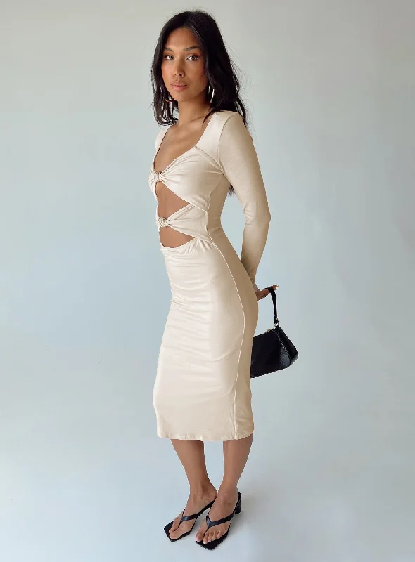Big Discounts Illias Midi Dress Biege
