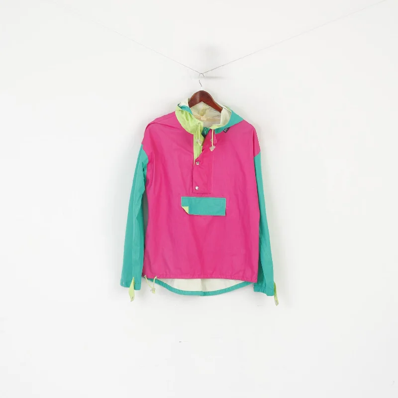 Vintage Women M Pullover Jacket Pink Gore-Tex Hooded Outdoor Retro Top