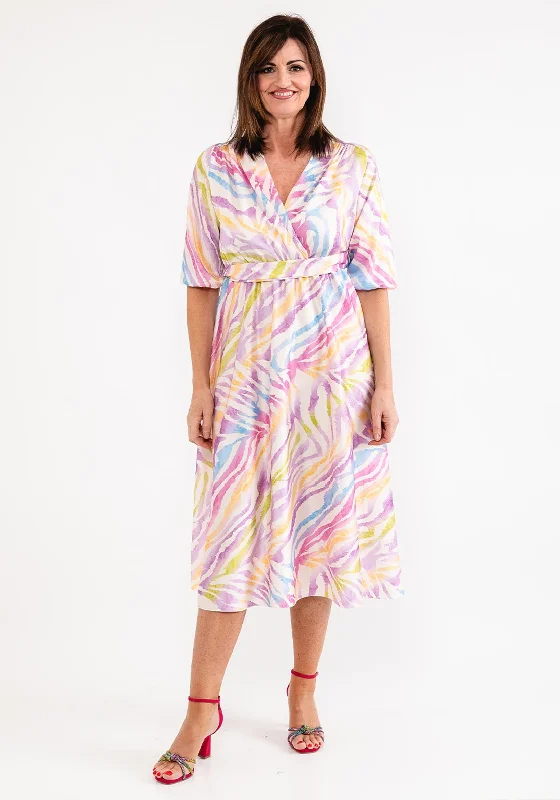 Savings Spectacular Seventy1 One Size Colourful Tiger Print Midi Dress, Lilac Multi
