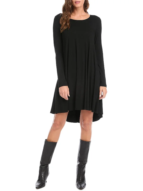 Womens Above Knee Long Sleeve Shift Dress