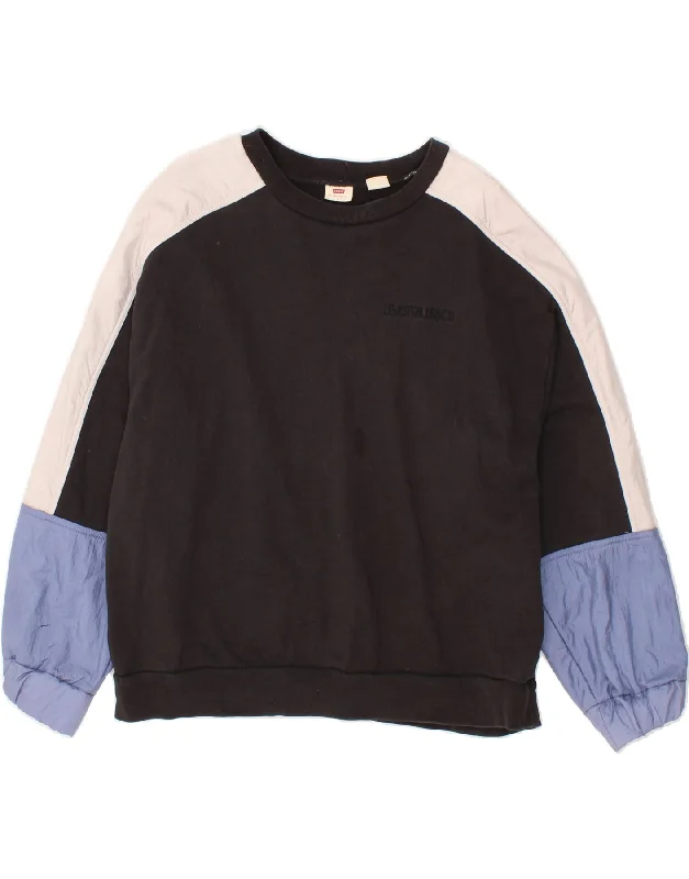 Loyalty Reward LEVI'S Womens Loose Fit Sweatshirt Jumper UK 16 Large Black Colourblock Loyalty Reward LEVI'S Womens Loose Fit Sweatshirt Jumper UK 16 Large Black Colourblock