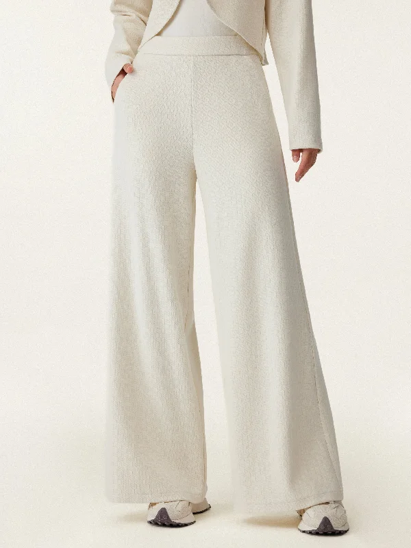 Textured Jacquard Wide-Leg Pant