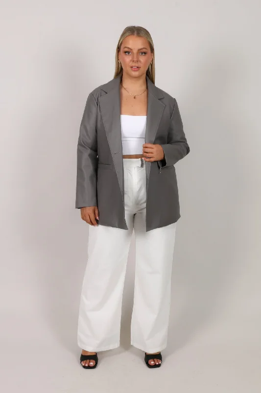 Huge Discounts XANDER PU LEATHER JACKET GREY