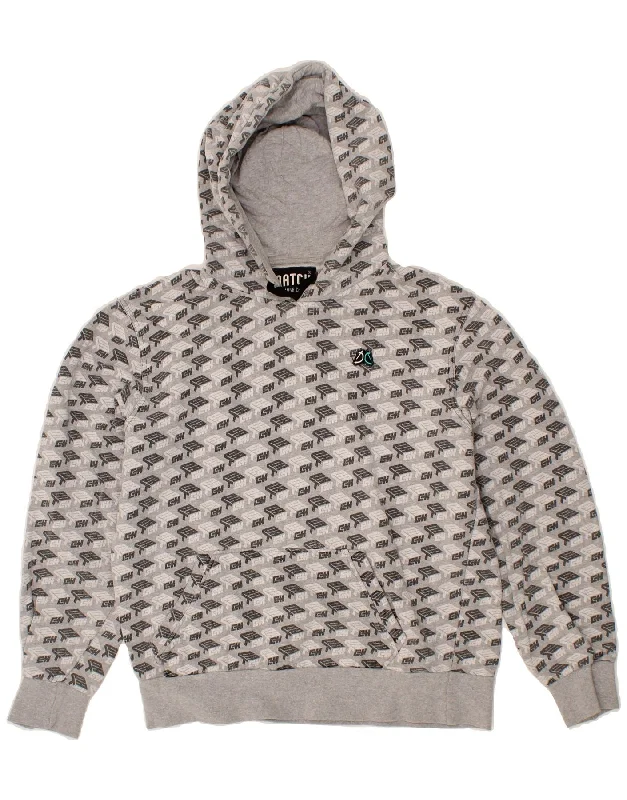 DATCH Womens Abstract Pattern Hoodie Jumper UK 18 XL Grey Cotton